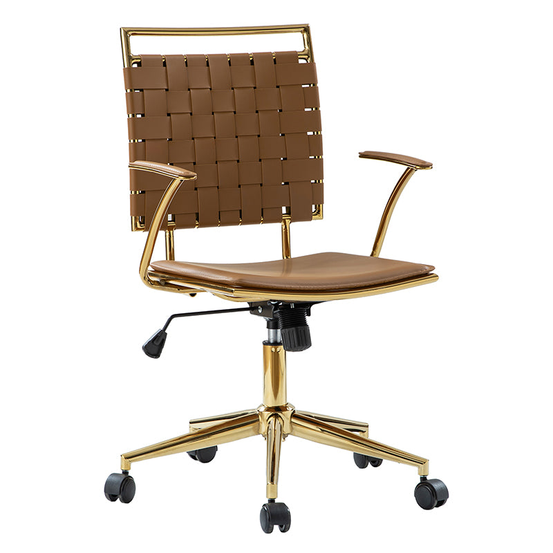 Amalia Modern Rattan Weaving Backrest Swivel Office Chair