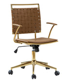 Amalia Modern Rattan Weaving Backrest Swivel Office Chair