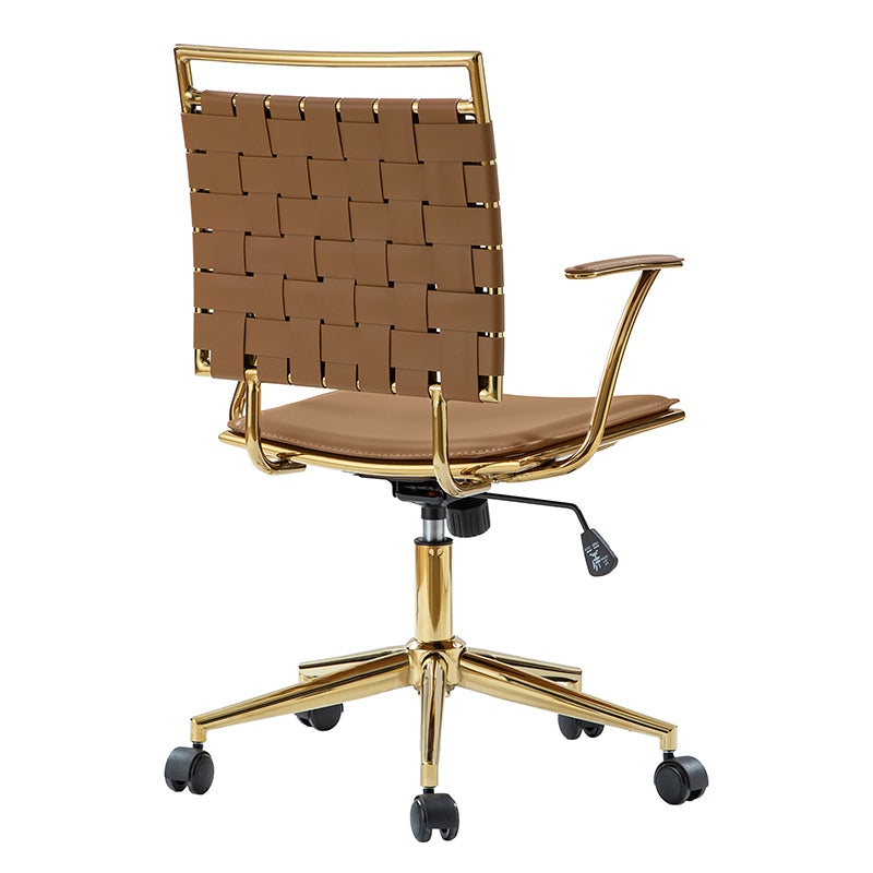 Amalia Modern Rattan Weaving Backrest Swivel Office Chair