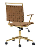 Amalia Modern Rattan Weaving Backrest Swivel Office Chair