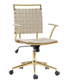 Amalia Modern Rattan Weaving Backrest Swivel Office Chair