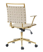 Amalia Modern Rattan Weaving Backrest Swivel Office Chair