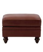 Basilio Contemporary Genuine Leather Ottoman for Living Room