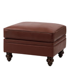 Basilio Contemporary Genuine Leather Ottoman for Living Room