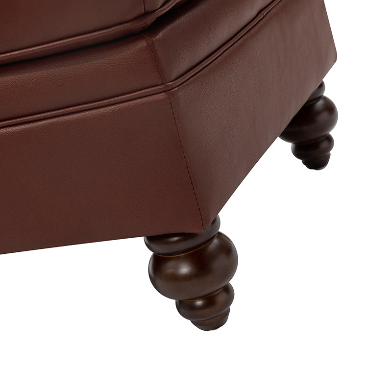 Basilio Contemporary Genuine Leather Ottoman for Living Room