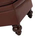 Basilio Contemporary Genuine Leather Ottoman for Living Room