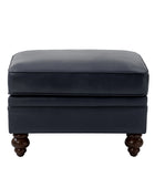 Basilio Contemporary Genuine Leather Ottoman for Living Room