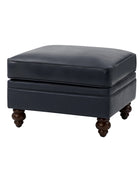 Basilio Contemporary Genuine Leather Ottoman for Living Room