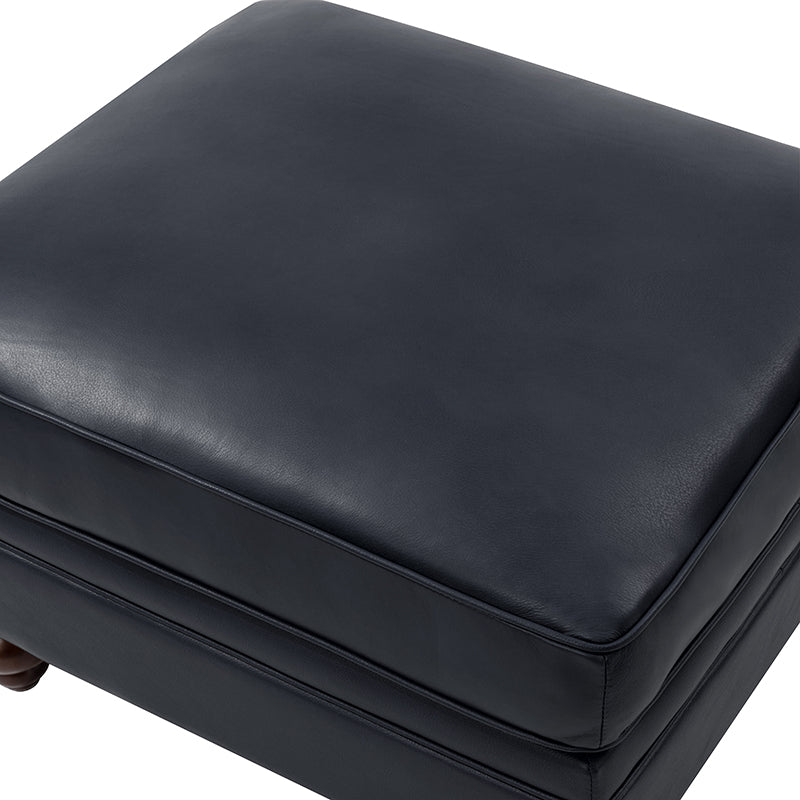 Basilio Contemporary Genuine Leather Ottoman for Living Room