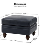 Basilio Contemporary Genuine Leather Ottoman for Living Room