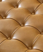 Elisa Mid-century Modern Genuine Leather Ottoman