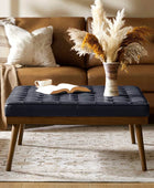 Elisa Mid-century Modern Genuine Leather Ottoman