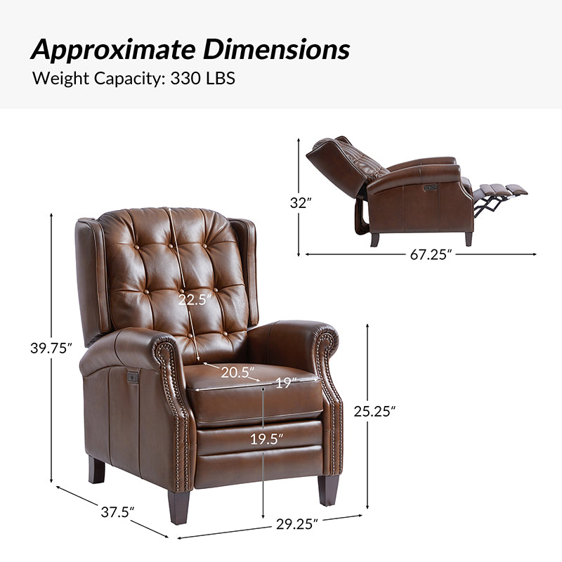 Ruben Genuine Leather Power Recliner