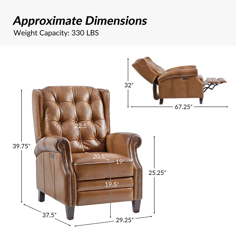 Ruben Genuine Leather Power Recliner