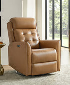 Felisa Genuine & PVC Leather Power Recliner