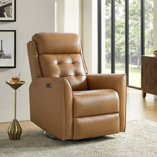 Felisa Genuine & PVC Leather Power Recliner