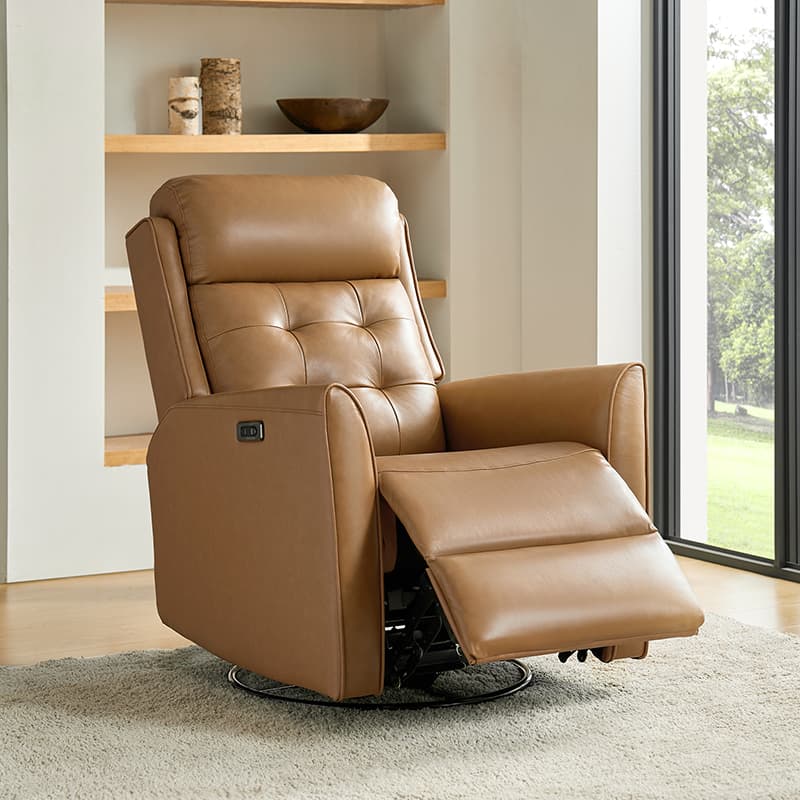 Felisa Genuine & PVC Leather Power Recliner