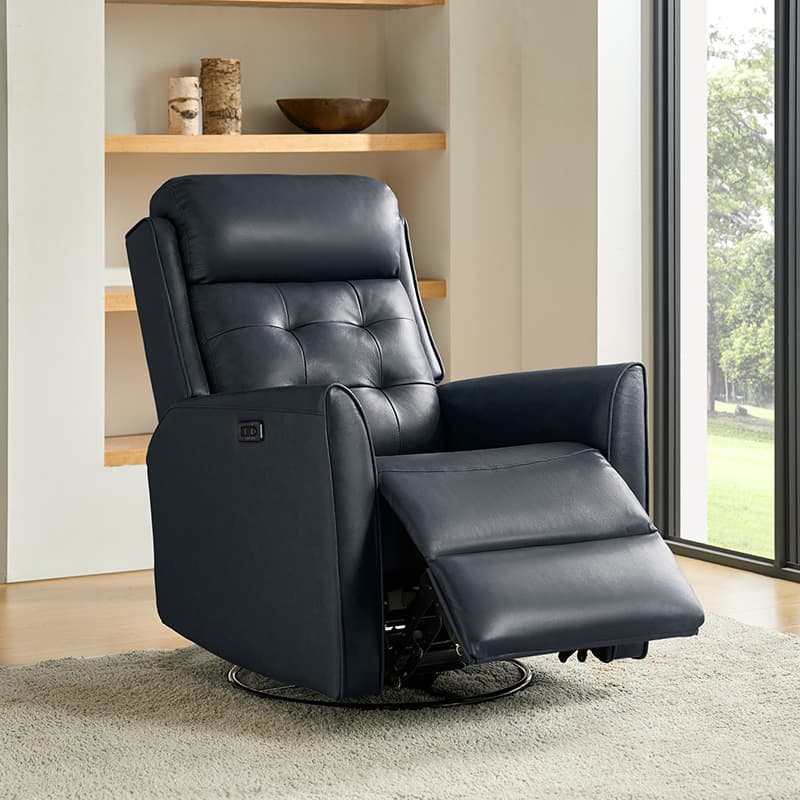 Felisa Genuine & PVC Leather Power Recliner