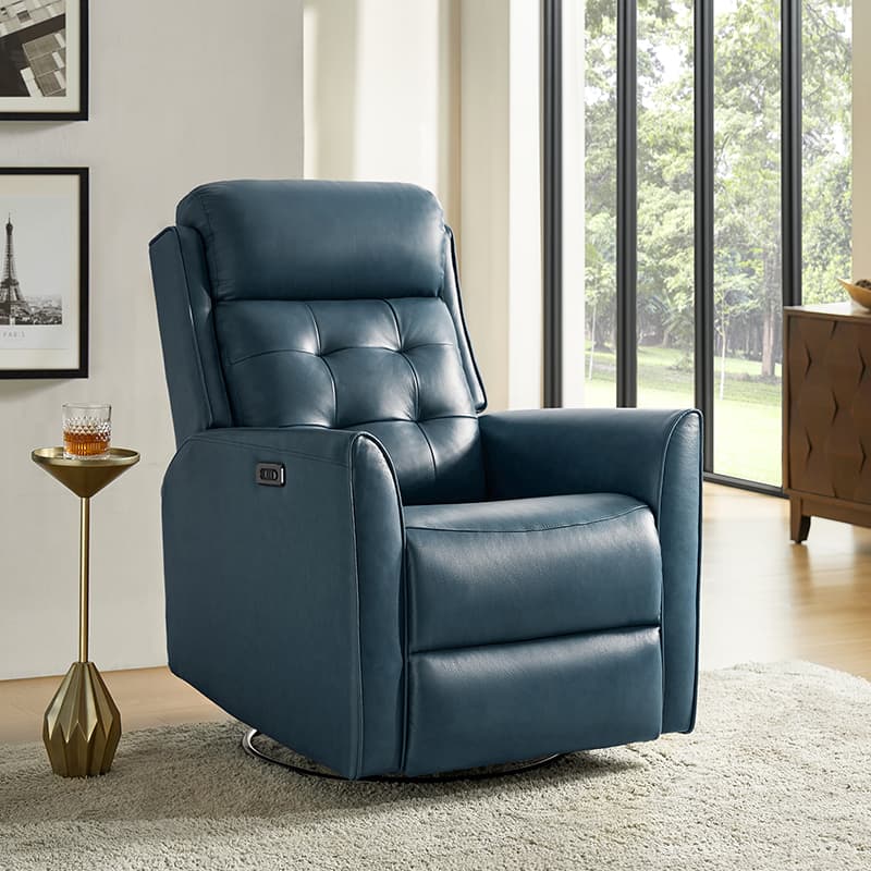 Felisa Genuine & PVC Leather Power Recliner