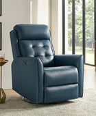 Felisa Genuine & PVC Leather Power Recliner