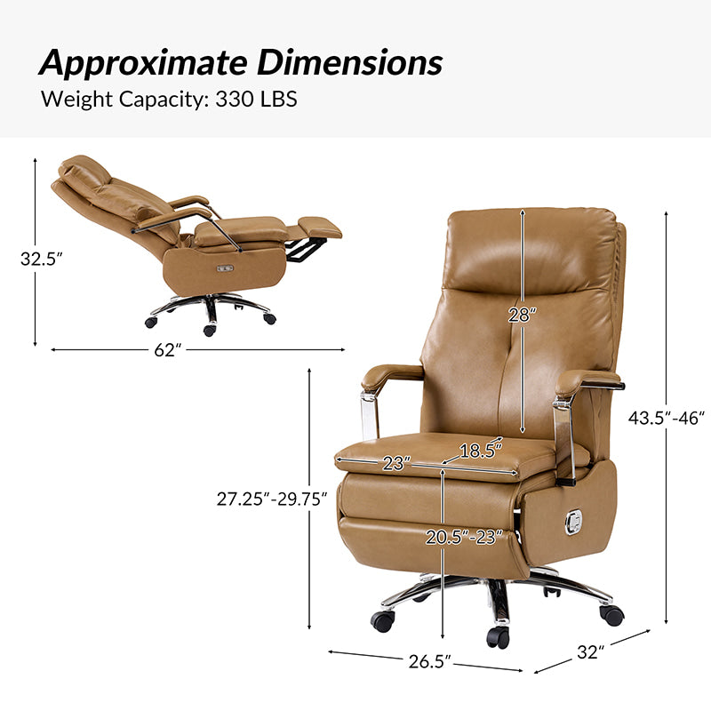 Ester Genuine Leather Power Office Recliner