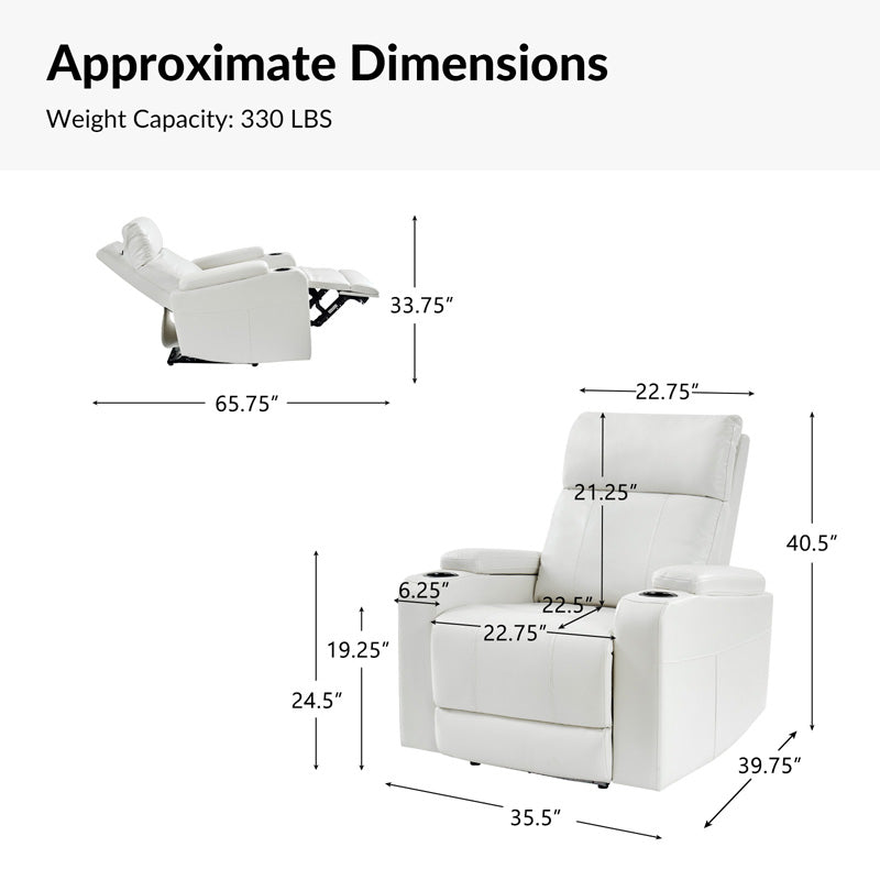 Julian 35.5" Wide Power Recliner with Storage