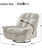 Raquel Modern Style Versatile Functionality Manual Rock Oversized Rocker Recliner