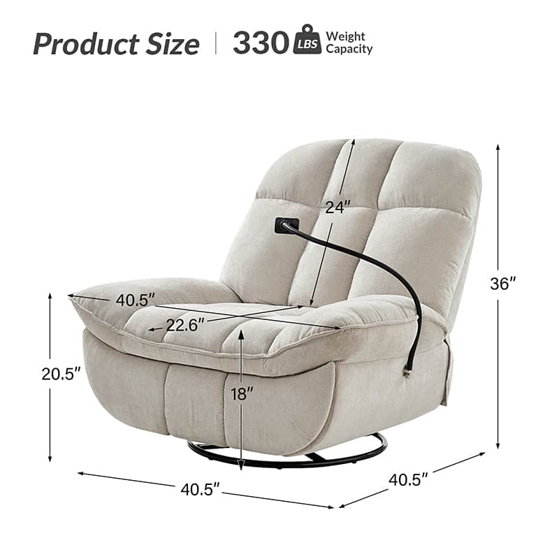 Raquel Modern Style Versatile Functionality Manual Rock Oversized Rocker Recliner