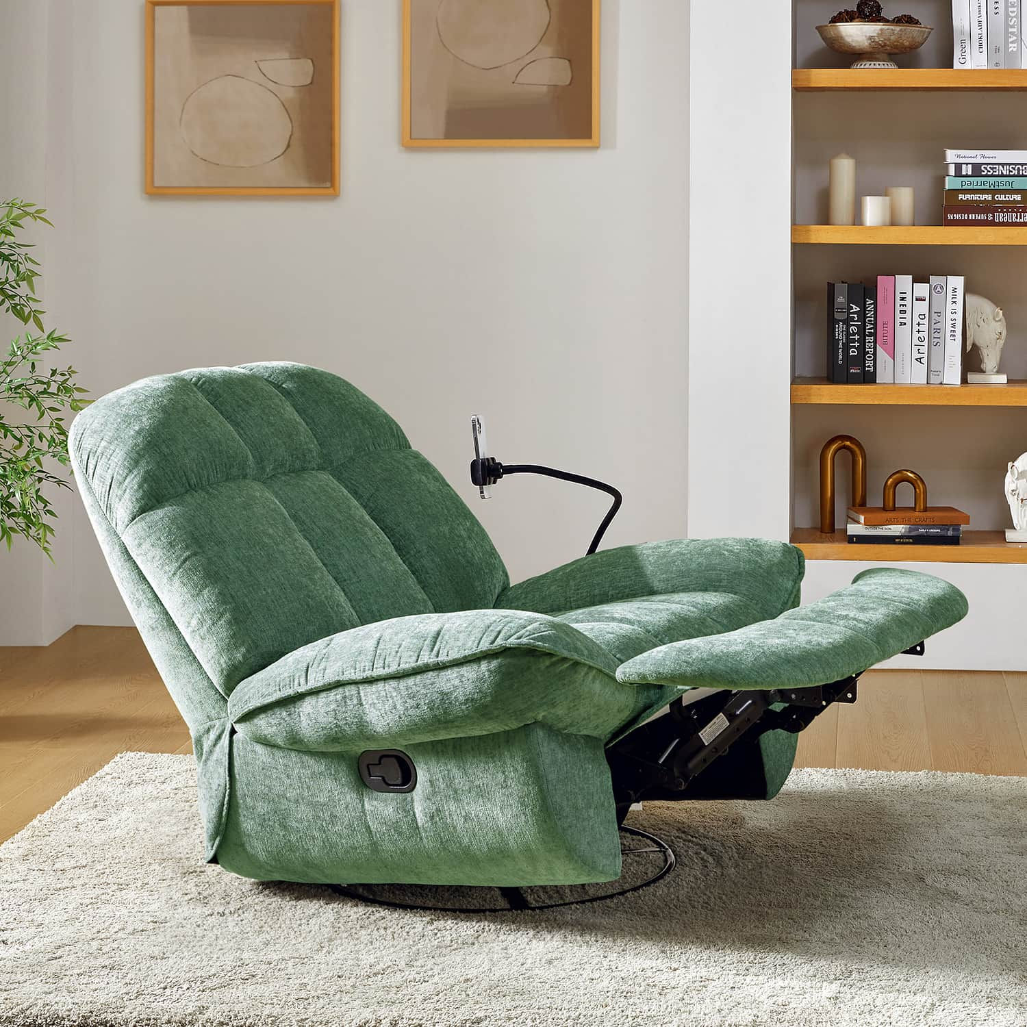 Raquel Modern Style Versatile Functionality Manual Rock Oversized Rocker Recliner