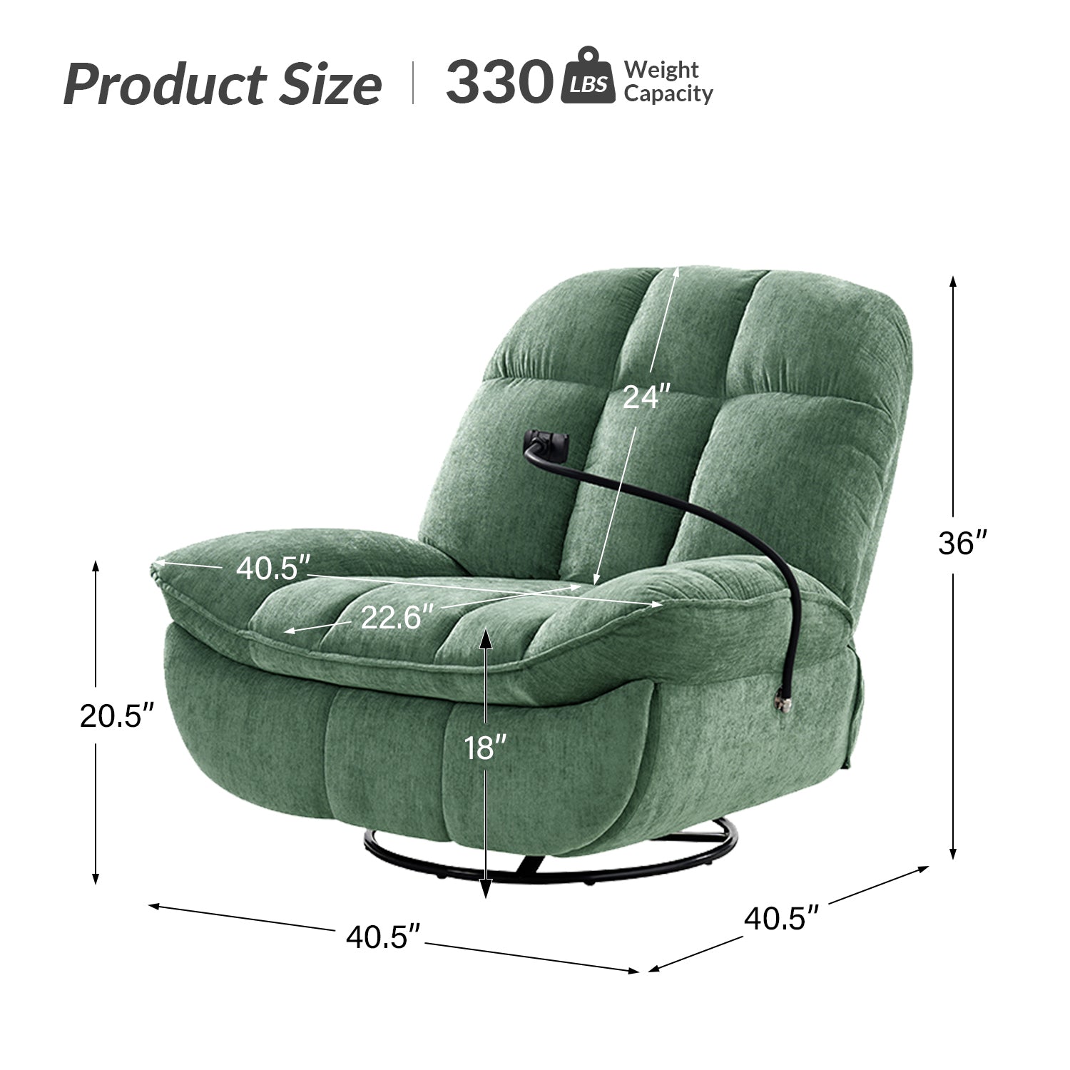 Raquel Modern Style Versatile Functionality Manual Rock Oversized Rocker Recliner