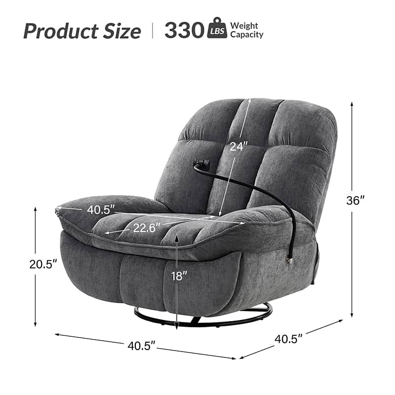 Raquel Modern Style Versatile Functionality Manual Rock Oversized Rocker Recliner