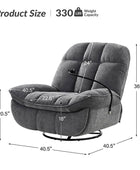 Raquel Modern Style Versatile Functionality Manual Rock Oversized Rocker Recliner