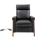 Bona Genuine Leather Power Recliner with Solid Wood Frame