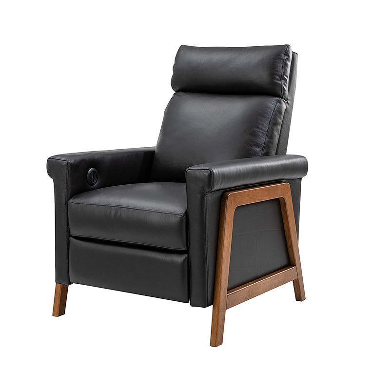 Bona Genuine Leather Power Recliner with Solid Wood Frame