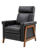 Bona Genuine Leather Power Recliner with Solid Wood Frame