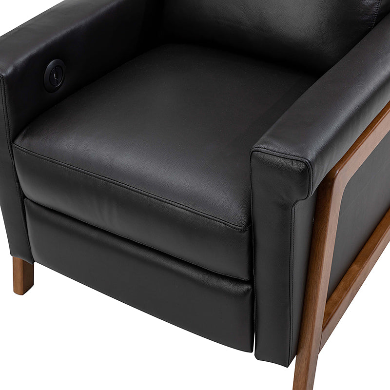 Bona Genuine Leather Power Recliner with Solid Wood Frame