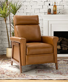 Bona Genuine Leather Power Recliner with Solid Wood Frame