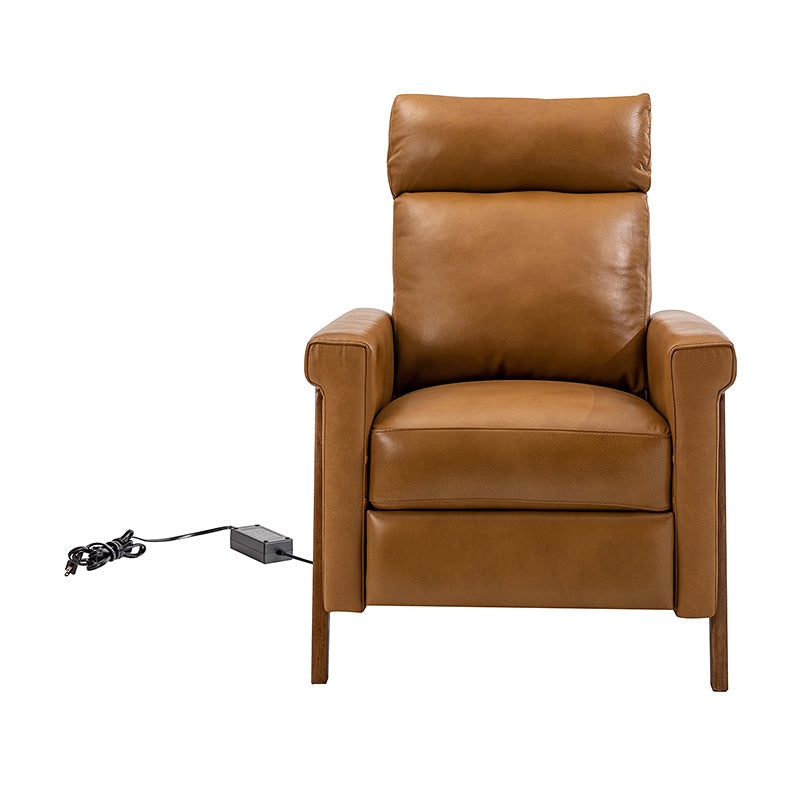 Bona Genuine Leather Power Recliner with Solid Wood Frame