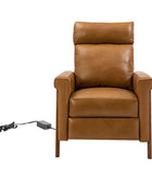 Bona Genuine Leather Power Recliner with Solid Wood Frame