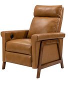 Bona Genuine Leather Power Recliner with Solid Wood Frame