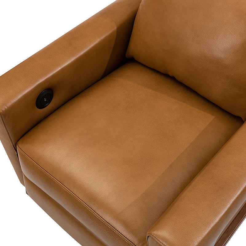 Bona Genuine Leather Power Recliner with Solid Wood Frame