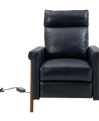 Bona Genuine Leather Power Recliner with Solid Wood Frame