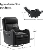 Amelia Genuine Leather Swivel Rocker Recliner
