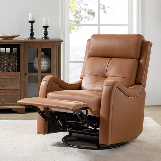 Amelia Genuine Leather Swivel Rocker Recliner