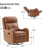 Amelia Genuine Leather Swivel Rocker Recliner