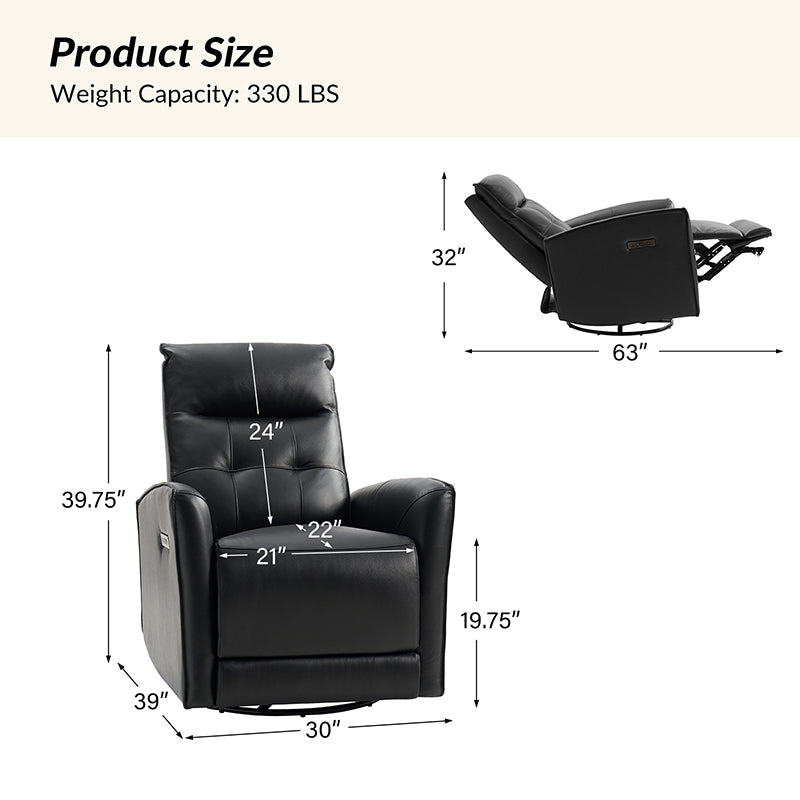 Enrique Versatile Power Recliner with USB Charging Port