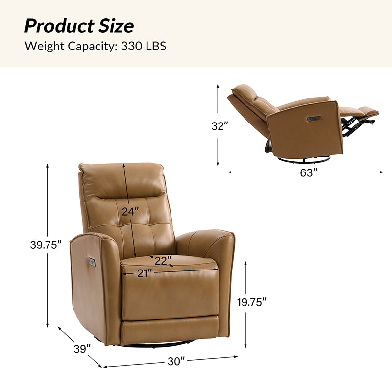 Enrique Versatile Power Recliner with USB Charging Port