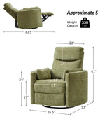Monica Swivel Rocker Power Recliner with Movable Pillows(Optional Types)