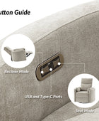 Monica Swivel Rocker Power Recliner with Movable Pillows(Optional Types)