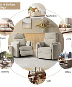 Monica Swivel Rocker Power Recliner with Movable Pillows(Optional Types)